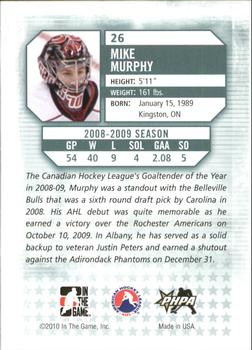2009-10 In The Game Between The Pipes #26 Mike Murphy Back
