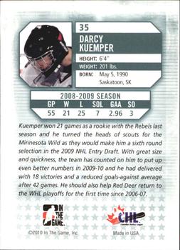 2009-10 In The Game Between The Pipes #35 Darcy Kuemper Back