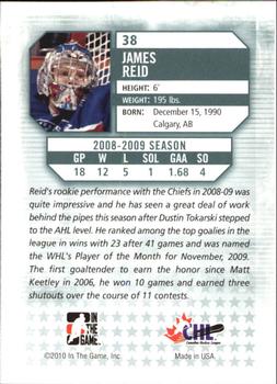 2009-10 In The Game Between The Pipes #38 James Reid Back