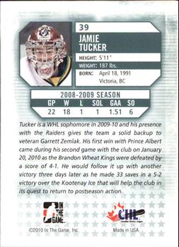 2009-10 In The Game Between The Pipes #39 Jamie Tucker Back