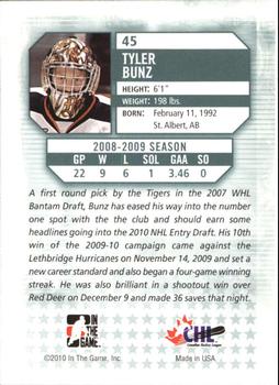 2009-10 In The Game Between The Pipes #45 Tyler Bunz Back