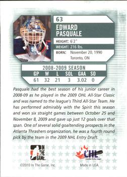2009-10 In The Game Between The Pipes #63 Edward Pasquale Back