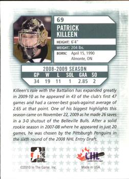 2009-10 In The Game Between The Pipes #69 Patrick Killeen Back