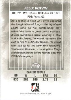2009-10 In The Game Between The Pipes #119 Felix Potvin Back