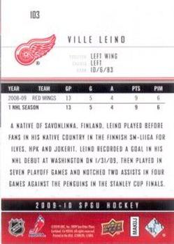 2009-10 SP Game Used #103 Ville Leino Back
