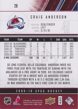 2009-10 SP Game Used #28 Craig Anderson Back