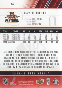 2009-10 SP Game Used #44 David Booth Back