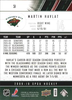 2009-10 SP Game Used #51 Martin Havlat Back