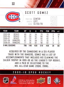 2009-10 SP Game Used #53 Scott Gomez Back
