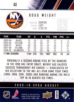 2009-10 SP Game Used #63 Doug Weight Back