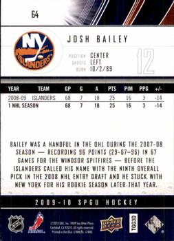 2009-10 SP Game Used #64 Josh Bailey Back