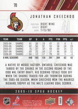 2009-10 SP Game Used #70 Jonathan Cheechoo Back