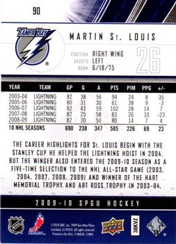 2009-10 SP Game Used #90 Martin St. Louis Back