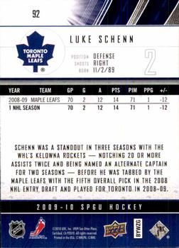 2009-10 SP Game Used #92 Luke Schenn Back