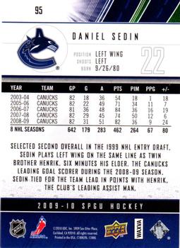 2009-10 SP Game Used #95 Daniel Sedin Back