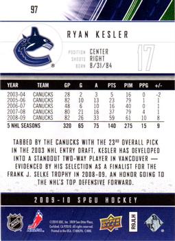 2009-10 SP Game Used #97 Ryan Kesler Back