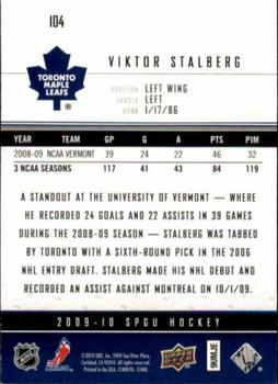2009-10 SP Game Used #104 Viktor Stalberg Back