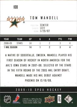 2009-10 SP Game Used #108 Tom Wandell Back