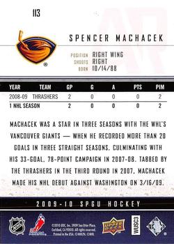 2009-10 SP Game Used #113 Spencer Machacek Back