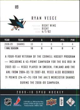 2009-10 SP Game Used #119 Ryan Vesce Back