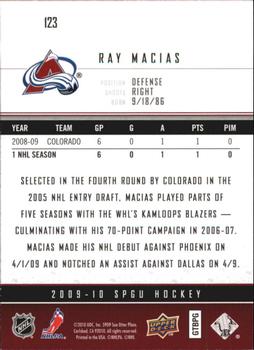 2009-10 SP Game Used #123 Ray Macias Back