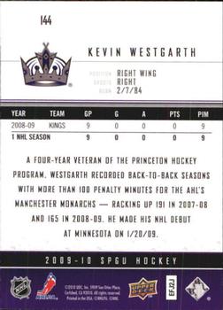 2009-10 SP Game Used #144 Kevin Westgarth Back