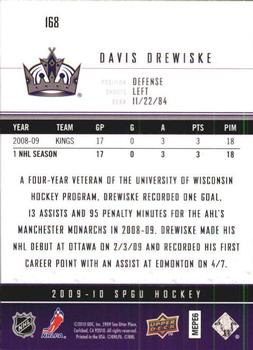 2009-10 SP Game Used #168 Davis Drewiske Back