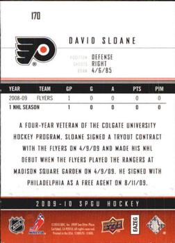 2009-10 SP Game Used #170 David Sloane Back