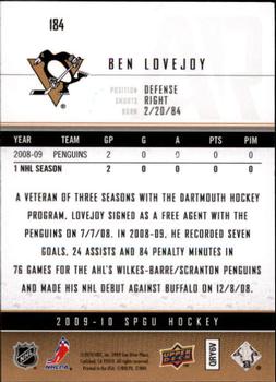2009-10 SP Game Used #184 Ben Lovejoy Back