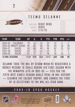 2009-10 SP Game Used #2 Teemu Selanne Back