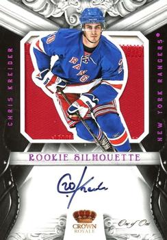 2012-13 Panini Rookie Anthology - Crown Royale Rookie Silhouette Holo Ruby #41 Chris Kreider Front