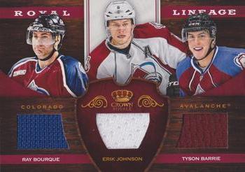 2012-13 Panini Rookie Anthology - Crown Royale Royal Lineage #RL-COL Erik Johnson / Ray Bourque / Tyson Barrie Front