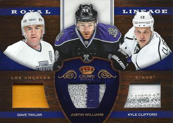 2012-13 Panini Rookie Anthology - Crown Royale Royal Lineage Patch #RL-LAK Dave Taylor / Justin Williams / Kyle Clifford Front