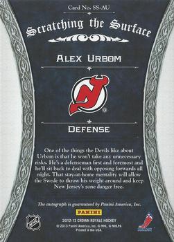 2012-13 Panini Rookie Anthology - Crown Royale Scratching the Surface #SS-AU Alexander Urbom Back