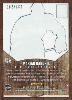 2012-13 Panini Rookie Anthology - Elite The Great Outdoors #GO–23 Marian Gaborik Back