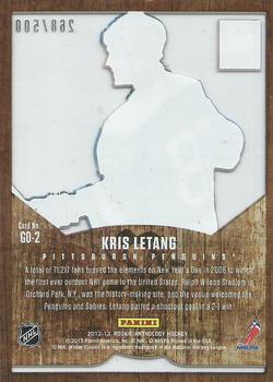 2012-13 Panini Rookie Anthology - Elite The Great Outdoors #GO–2 Kris Letang Back