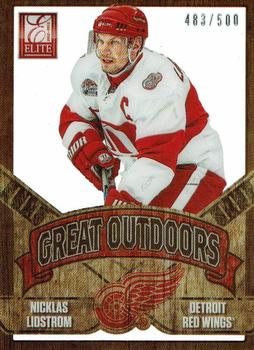 2012-13 Panini Rookie Anthology - Elite The Great Outdoors #GO–8 Nicklas Lidstrom Front