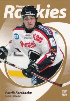 2006-07 Cardset Finland - Playmakers Rookies Gold #8 Patrik Forsbacka Front