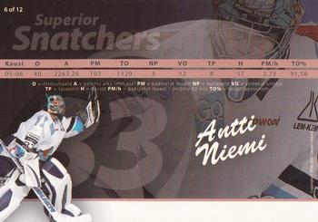 2006-07 Cardset Finland - Superior Snatchers #6 Antti Niemi Back