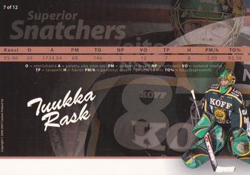 2006-07 Cardset Finland - Superior Snatchers #7 Tuukka Rask Back