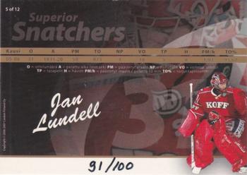 2006-07 Cardset Finland - Superior Snatchers Gold #5 Jan Lundell Back