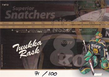 2006-07 Cardset Finland - Superior Snatchers Gold #7 Tuukka Rask Back