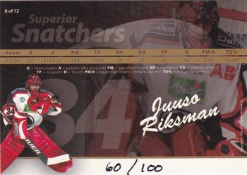 2006-07 Cardset Finland - Superior Snatchers Gold #8 Juuso Riksman Back