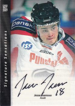 2006-07 Cardset Finland - Signature Sensations #NNO Jesse Joensuu Front