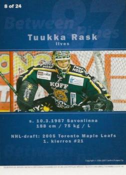 2006-07 Cardset Finland - Between the Pipes #8 Tuukka Rask Back