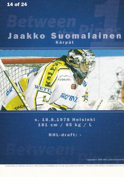 2006-07 Cardset Finland - Between the Pipes #14 Jaakko Suomalainen Back