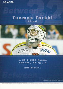 2006-07 Cardset Finland - Between the Pipes #15 Tuomas Tarkki Back