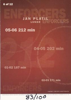 2006-07 Cardset Finland - Enforcers Silver #6 Jan Platil Back