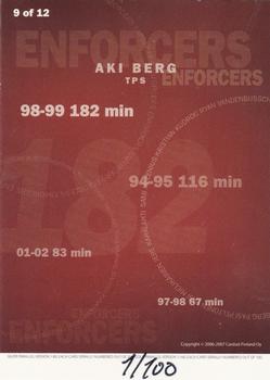 2006-07 Cardset Finland - Enforcers Silver #9 Aki Berg Back
