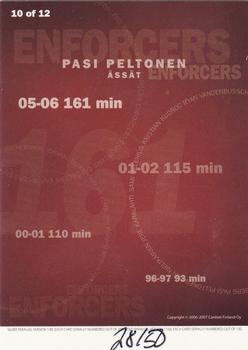 2006-07 Cardset Finland - Enforcers Gold #10 Pasi Peltonen Back
